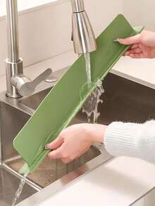 Silicone Sink Splash Guard, Faucet Splash Guard, Countertop Protection Pad, Bathroom Accessories, Kitchen Essentials, Home Goods, Kitchen Gadgets, Kitchen Decor, Home Decor, Sink Accessories - A - View 6