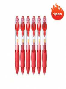 1008 Retractable Neutral Pen 0.5mm, Suitable For Student Exams, Minimalist Black & Red Clickable Signature Pen - A - View 18