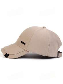 1 buah Topi Baseball Pria Logo HUA, Topi Kasual Pelindung Matahari yang Dapat Diatur untuk Aktivitas Luar Ruangan, Gaya Musim Semi/Gugur - Khaki - View 2