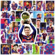 FIFA 50張梅西足球貼紙，10號球衣、獎盃、比賽動作與慶祝圖案，適合DIY剪貼簿、手帳及足球迷 - 多色1 - 查看 4