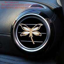 1PC Elegant Metal Dragonfly Vent Clip For Car Air Conditioner Outlet, Vintage Insect‑Shape Car Air Freshener Decor, Luxury Auto Interior Ornament Gift For Women Drivers - Dragonfly Air Vent - View 4