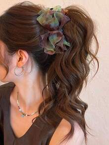 1pc Gradient Bow Banana Hair Clip Women Elegant Fashion Ponytail Claw Clip Daily Use Twisted Updo Hair Accessory - Multicolor - View 2