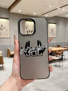 Street Hip Hop Gesture Symbol Rapper JuL C'est Pas Des Lol Print Daily Use Black Phone Case, With Shockproof Matte Back, Provides Protection For Phone, Black Durable Full Coverage Hard Phone Protective Shell - Multicolor - View 4