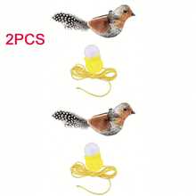 1/2/3 Pcs Cat Toys - Realistic Chirping Birds, Self-Amusement To Relieve Boredom, Interactive Cat Toy, Hanging Squeaky Simulation Bird Plush Toy, With Artificial Feathers, Kitten Chirping Bird Toy, Feather Color And Length May Vary - Multicolor - View 8