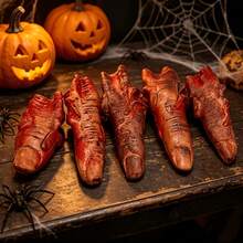 5 ngón tay giả thối rữa chân thực bằng cao su, ngón tay kinh dị Halloween, đạo cụ trang trí phù hợp cho tiệc Halloween - Nhiều màu - Xem 1