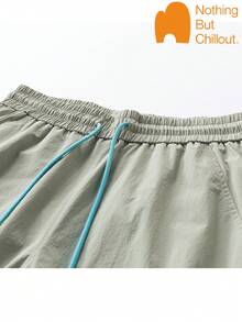 NBCT Women's Functional Cargo Pants, Contrast Color Drawstring Elastic Waist With Multiple Zipper Pockets, Outdoor Hiking Trekking Commute Casual Versatile Long Pants - Sea Salt Grey - View 4