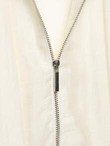Women's Solid Color Zipper Casual Versatile Daily Travel Long Sleeve Jacket - Beige - View 8