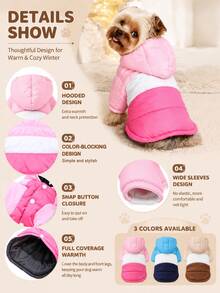 1 Buah Jaket Hoodie Hangat Musim Gugur/Dingin untuk Hewan Peliharaan, Tebal, Tahan Angin untuk Anjing & Kucing, Pakaian Hewan Peliharaan yang Modis dan Nyaman, Cocok untuk Anjing Kecil dan Sedang - MultiWarna - View 6