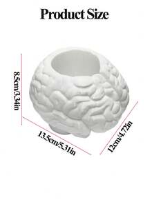Novelty Brain‑Shaped Makeup Brush Holder, Creative Dual‑Grid Desktop Pen Cup, Vanity Cosmetic Eyebrow Brush Storage Box, Fun Halloween Decor Ornament, Office Stationery Sundries Organizer Bucket - Multicolor - View 5