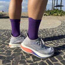 Adult Polyamide Running Socks With 3D Cuff, Breathable, Thermal Comfort, High Performance, Spinning, Cycling - Morado - Ver 7