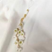 1pc Ins Style White Lily Home Decor Hanging Ornament, Home Pendant, Phone Chain, Bag Charm, Exquisite High-End Elegant Phone Lanyard, Suitable As Gift For Friends And Family - Multicolor - View 7