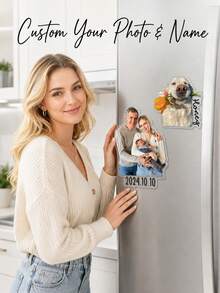 Custom Photo Fridge Magnets, Die-Cut Personalized Fridge Magnets, Personalized Magnetic Stickers, Suitable For Refrigerator, Storage Cabinet, Toolbox And More - Multicolor - View 2