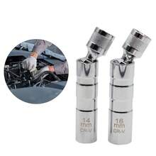2pcs/Set Spark Plug Socket Wrench, 14mm+16mm, 3/8" Strong Magnetic Universal Swivel, Spark Plug Removal Tool With Magnet, 360° Rotating Adjustable Joint Design, Suitable For 19 Scenarios, Mechanical Repair, DIY Use - Silver - View 9