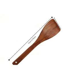 1PC/2PCS Wooden Cooking Spatula, 13 Inch Long Handle Wooden Spatula, Flat Design, Frying Pan Spatula, Kitchen Stir-Fry Spatula, Non-Stick Wooden Spatula, Stir-Fry Spatula, Cooking Kitchen Utensil Spatula, Suitable For Non-Stick Pans, Flat Bottom Pans, Chinese Woks, Fits Frying, Stir-Frying, Home Cooking Scenarios - Brown - View 7