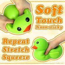 1 pièce Jouet anti-stress canard vert extra large, doux et moelleux, parfait pour les fêtes, les cadeaux d'anniversaire, Halloween, Thanksgiving, Noël, la fête du travail, la rentrée scolaire, les cadeaux de fête, squish croustillant, squish beurre croustillant, à presser, balle slushy, jouet anti-stress moelleux, squish dumpling, Toys Army, fournitures scolaires - Multicolore - Voir 3