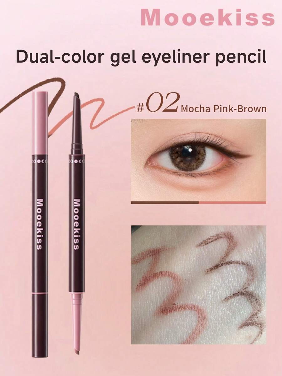 Mooekiss Pensil Eyeliner Dua Ujung Dua Warna, Cocok untuk Riasan Sehari-hari, Hadiah Sempurna untuk Pacar - 02 - View 1