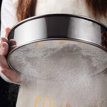 Flour Sifter; Stainless Steel; 40 Mesh; Professional Baking; Fine Mesh; Filter Flour; Powdered Sugar; Cocoa Powder; Making Cakes; Bread Cookies; Pizza; Kitchen DIY; Camping And Picnics; Outdoor Cooking; Family Gatherings; Practical Kitchenware - View 2