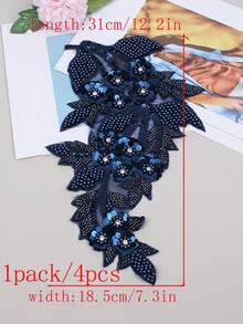 20pcs/Pack, Assorted Colors, New 3D Computer Embroidered Crystal Rhinestone Applique Patches, For Clothing Decoration, DIY Wedding Dress Accessories, Sewing Embroidery Crafts - A - View 43