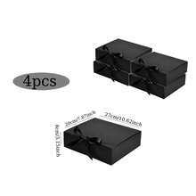 10pcs Black Gift Boxes With Lids, Groomsman Proposal Boxes, Luxury Black Gift Boxes With Ribbons, Suitable For Weddings, Birthdays, Parties, Graduations, Valentine's Day, Back To School And Other Occasions - Black - View 16