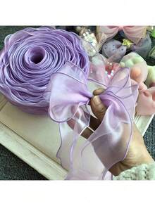 9m/Roll Ribbon Bouquet Gift Packaging Birthday Cake Baking Trim Satin Ribbon Handmade DIY Bow - Red - View 6