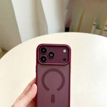 壓克力親膚感高透明磁吸防震手機殼，可愛防震相機鏡頭保護套，柔軟超薄保護殼，適用 18 17 16 15 14 13 Pro Max 18 Pro Max 11 手機殼，多款節日禮物 - 櫻桃紅 - 查看 2