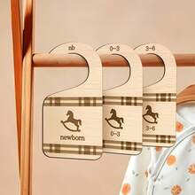 7 Pieces Size Separator, Wardrobe Clothes Separator, Hanging Storage Rack With Horse Pattern, Cute Clothes Hanger Separator, Suitable For Young People's Independent Wardrobe Clothes Size Table, Home Storage And Organization Separator - Multicolor - View 6