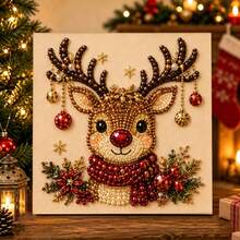 Santa Christmas Tree Multi Pattern Square Framed Diamond Painting Home Holiday Handmade Decor Art, Indoor Wall Decor, Window Display Ornament, Xmas Gift, DIY Rhinestone Painting Kit - Multicolor - View 5