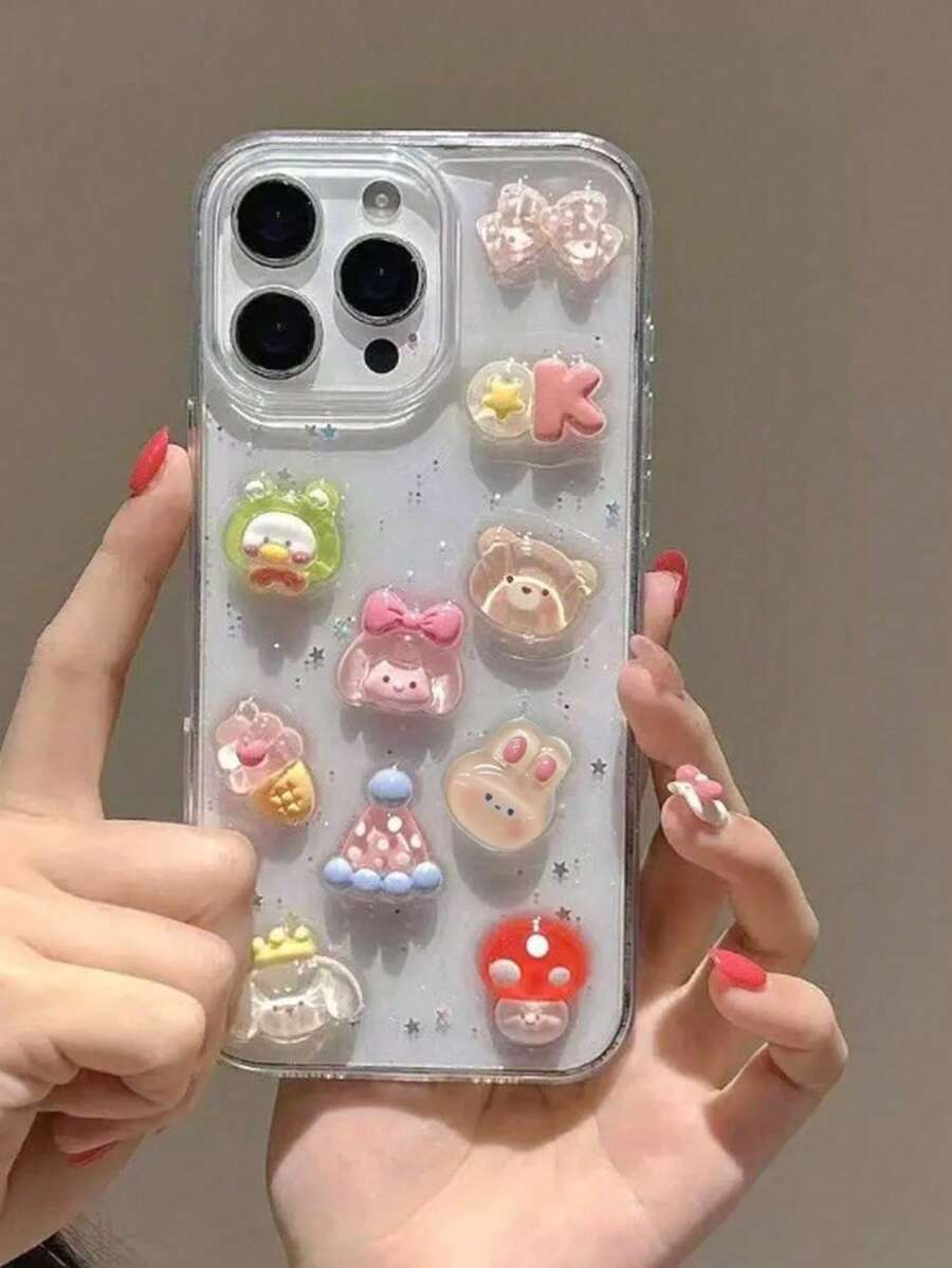 Ins 小眾樹脂女孩與小動物手機殼，適用於 Apple 16ProMax、新款 15Pro/14plus、時尚小眾 13 女款 12pro/11 防震保護殼，適合 17promax 17pro 17 17Air 智慧型手機保護殼，送給家人、朋友和同學的最佳禮物