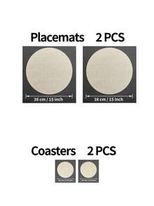 1/2/4/6pcs 15-Inch Round Vintage Placemats, Washable Heat-Resistant Insulated Pads, Suitable For Western Restaurants And Hotel Decor - Apricot - View 16