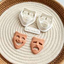 3Pcs Drama Theater Mask Clay Cutters DIY Handmade Earring Jewelry Making Craft Molds Supplies - 3-pack - View 5