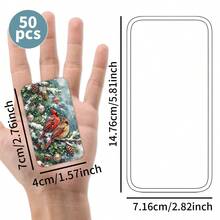 50Pcs Christmas Songbird Gift Hang Tags With Hemp Rope, Winter Red Cardinal Bird Holly Pinecone Xmas Gift Tags, 5 Designs Holiday Paper Gift Labels For Christmas Gift Wrapping, Party Favors, Crafts, Present Decoration - B - View 2