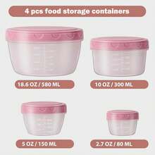 4pcs Transparent Colorful Bento Box, Yogurt Cup, Lunch Box, Salad Bowl, Yogurt Cake Dessert Box, Stackable Food Storage Container Set With Lids, Transparent Plastic With Measurement Scale, Reusable Airtight Storage Box, Refrigerator Fruit Vegetable Snack Storage, Home Kitchen Supplies, For Christmas, Halloween, Valentine's Day, Birthday Party - Multicolor - View 16