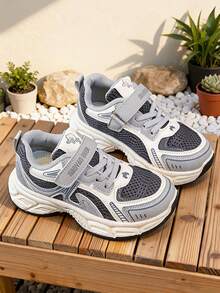 Children's Sports Shoes With Lace-Up, Hook And Loop, Slip-On Design - Grey - View 5