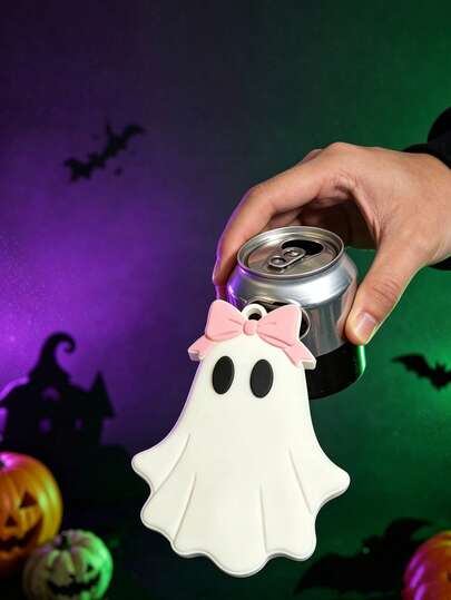 1pc Halloween Ghost Bottle Opener, Cute Ghost-Shaped Metal Bottle Opener, Novelty Beer Bottle Cap Remover, Spooky Halloween Bar Tool, Creative Party Favor, Festive Home Bar Accessory, Halloween Party Decoration & Gift