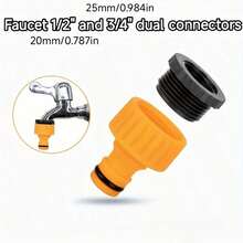 1 Set Faucet Standard Connector 1/2" And 3/4" Two Connectors, Threaded Internal Thread Washing Machine Faucet Nipple Connector Standard Connector Car Wash Water Gun Accessory, Multi-Function Plastic Dual-Use Faucet Connector, 25mm/0.98in 19mm/0.75in Faucet Connector - View 8