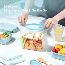45pcs Food Storage Bags (10 Large, 15 Medium, 20 Small), Thickened Freezer Bags, Microwave , Blue, For Long-Term Food Storage And Organization, Transparent PE Zipper Bags, Kitchen Food And Snack Portioning And Storage - View 3