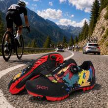 Men's New Professional Road Cycling Shoes, Professional Racing Cycling Shoes, Carbon Fiber Professional Sole, Ultra-Light Road Cycling Shoes - Black - View 2
