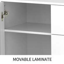 Sideboard Made Of Wood With Storage With Drawers With Doors White For Dining Room And Living Room - 白色 - 查看 10