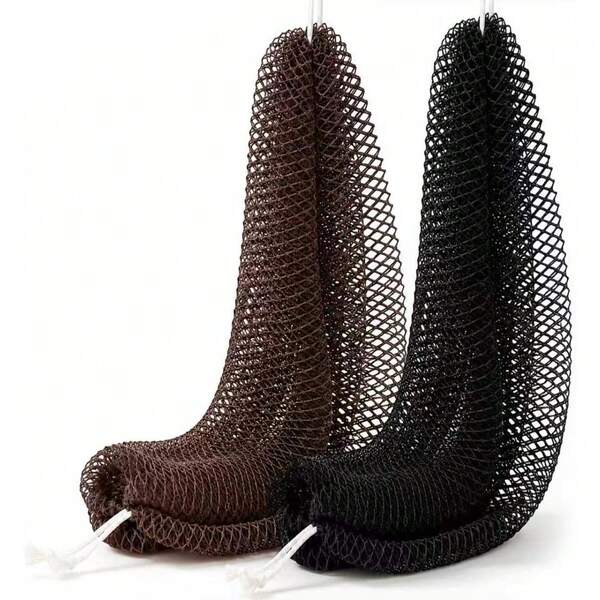 2 Pieces African Net Sponge, African Exfoliating Net Rip-Resistant Loofah Exfoliating, Body Back Scrubber For Shower, Long Nylon Exfoliating Back Washcloth Towel For All Skin Daily Use