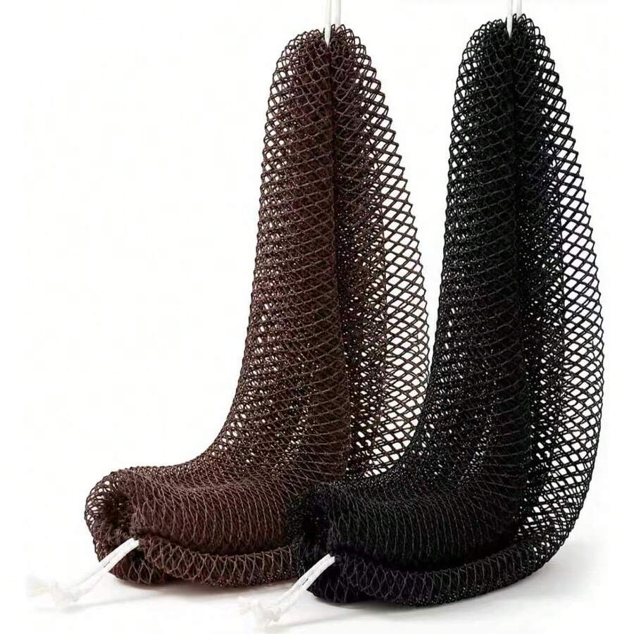 2pcs African Mesh Bath Sponge, Tear-Resistant Exfoliating Bath Ball, Body And Back Scrubbing, Long Nylon Exfoliating Bath Towel, Suitable For All Skin Types Daily Use - Exfoliating Body Scrubber - View 1