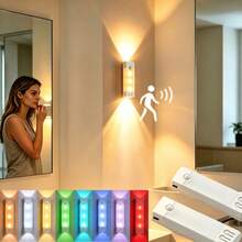 1pc LED Motion Sensor Wall Light, Wireless Night Light, Bedside Lamp, Decorative Light, Suitable For Kitchen, Bedroom, Cabinet, Wardrobe, Staircase Lighting, Home Decor, Kitchen Accessories, 400mAh - Type a - View 9