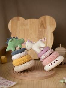 1 buah Mainan Susun Dinosaurus Unicorn Plush Lembut untuk Bayi, Mainan Susun Kain Plush, Mainan Pembelajaran Sensorik untuk Perkembangan Bayi dan Balita - MultiWarna - View 6