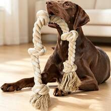 Washable Rope Dog Toy, 90 Cm Long And 700 G, Durable Play Toy For Tug-Of-War, Chew, And Fetch Games For Large Dogs, Indoor And Outdoor - Maple - View 1