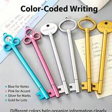 Vintage Key Neutral Pen Creative Writing Exam Water Pen Cute Learning Stationery Office Supplies [Random Color & Style] [Due To Photography Reasons, There May Be Slight Color Difference] - A - View 9