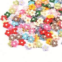 50 1.5cm Multi-Color Five-Petal Flower Lace Fabric Patches (Non-Adhesive) DIY Handicraft Material Clothing Hat Decorative Accessories Random Mixed Colors - Multicolor - View 8