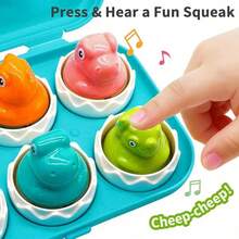 6pcs Matching Egg Squeeze Sound Smart Egg Matching Twist Egg Smart Color Recognition Educational Early Learning Realistic Egg Toy For Kids - Multicolor - View 5