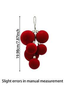 1 Set Christmas Ball Ornaments, Suitable For Holiday Parties, Velvet Christmas Ball Ornaments, Applicable For Christmas Tree, Window Decoration And Indoor Home Decor - A - View 4