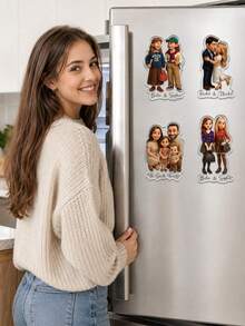 Customized Photo Acrylic Fridge Magnet, Personalized Photo Fridge Magnet, Customizable Photo Fridge Magnet, Decorative, Suitable As Anniversary Gift For Men Or Women - Multicolor - View 7