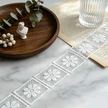 Retro Embroidered Lace Ribbon Tassel Lace Trim, 1.65 Inches Wide. Lace Decorative Technique. Suitable For DIY Embroidered Bed Skirts, Wedding Party Decorations, Jumpsuits, And Craft Decorations | Embossed Design | Decorative Item - Multicolor - View 10