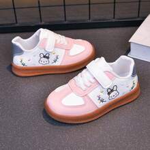 1 Pair Girls' New Embroidered Comfortable Versatile Sports Shoes, Fashionable Non-Slip Casual Sneakers - Pink - View 2